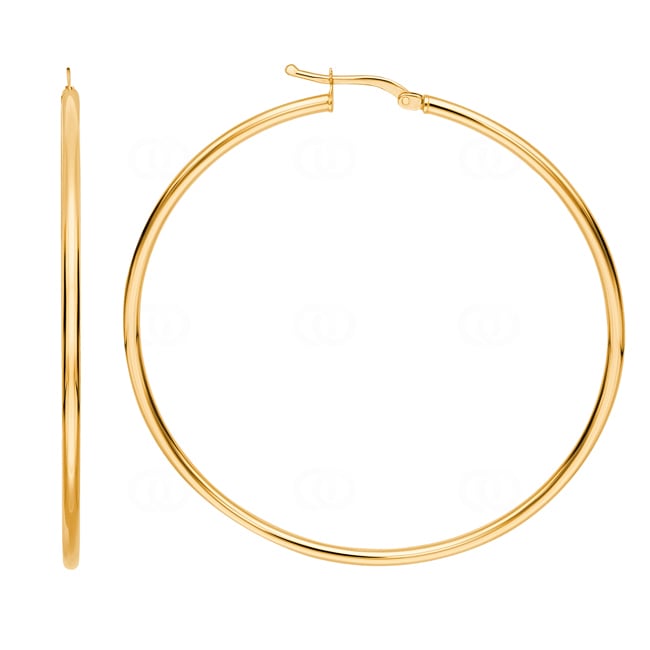 Créoles or jaune 750/18 ct lisses 2mm Ø 55mm - 2535.12