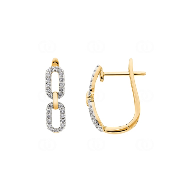 Créoles or jaune 750/18 ct avec diamants 0.18 ct H/si - OR-73386-GG