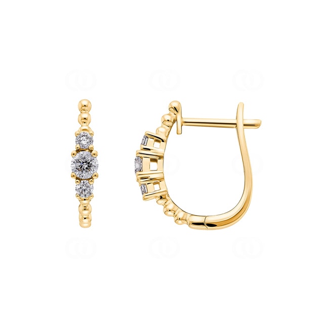 Kreolen 750/18 K Gelbgold mit Diamanten 0.34 ct H/si - OR-73382-GG