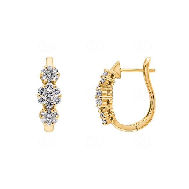 Hoop Earrings 750/18 K Yellow Gold with Diamonds 0.75 ct H/si - OR-097363-GG