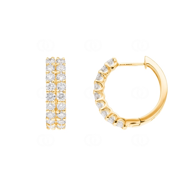Hoop Earrings 750/18 K Yellow Gold with Diamonds 1.00 ct H/si - OR-69255-GG