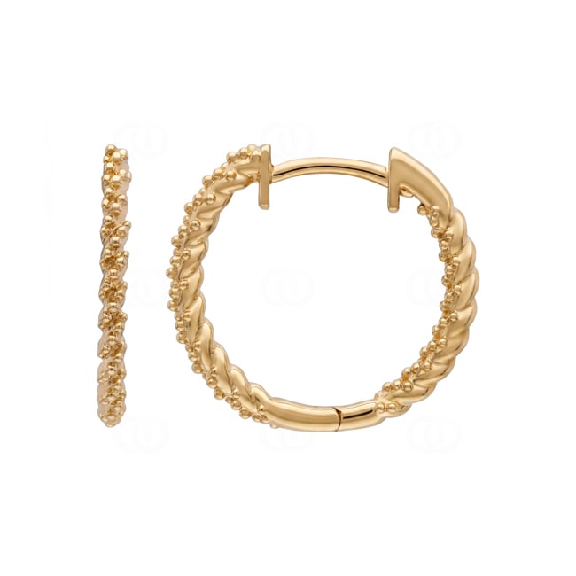 Kreolen 750/18 K Gelbgold mit Kordeloptik - OR-73818-GG