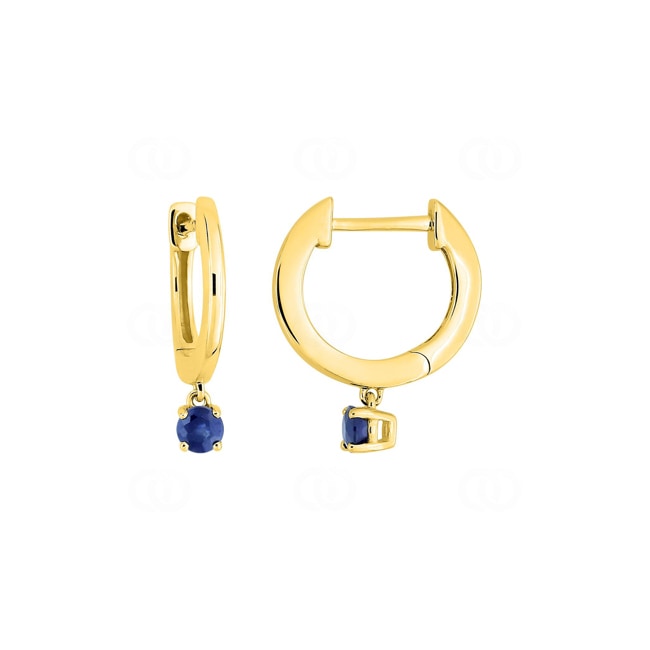 Hoop Earrings 750/18 K Yellow Gold with round Sapphires - 2.7431.S0