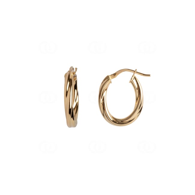 Hoop Earrings 750/18 K Yellow Gold oval 14 x 18mm - 5511.1