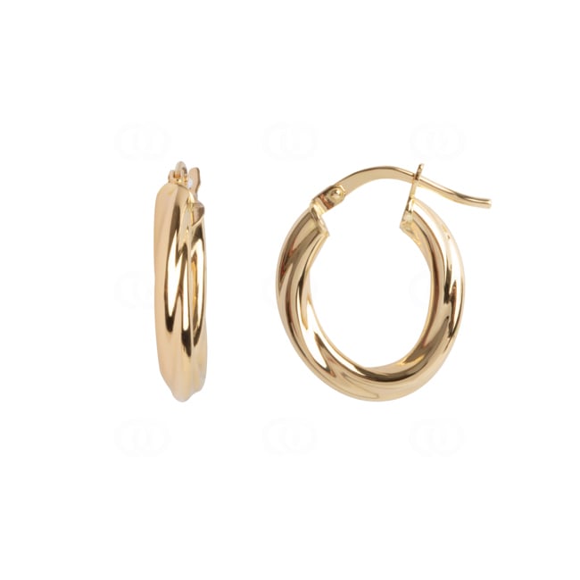 Hoop Earrings 750/18 K Yellow Gold oval 16 x 21mm - 5511.2