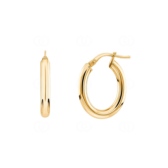 Créoles or jaune 750/18 ct ovale 16 x 22mm - 5518.2