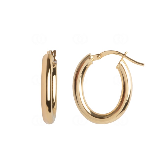 Créoles or jaune 750/18 ct ovale 19 x 27mm - 5518.3