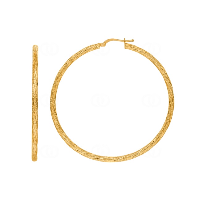 Créoles or jaune 750/18 ct piqué 2.5mm Ø 40mm - 2671.9