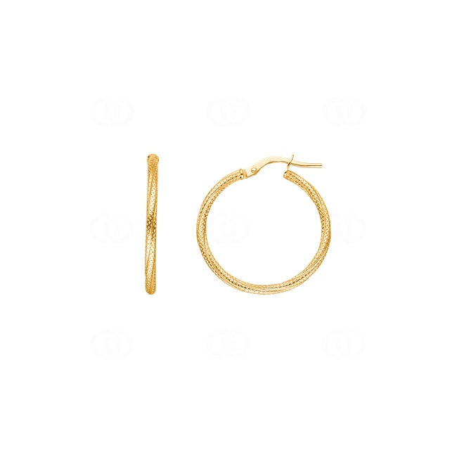 Créoles or jaune 750/18 ct piqué 2mm Ø 10mm - 2624.3