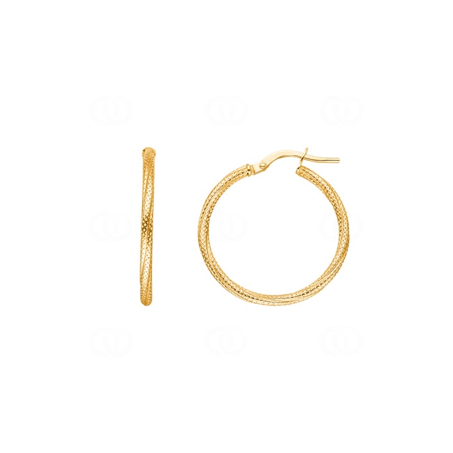 Créoles or jaune 750/18 ct piqué 2mm Ø 15mm - 2624.4