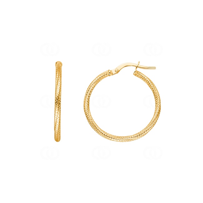 Créoles or jaune 750/18 ct piqué 2mm Ø 20mm - 2624.5