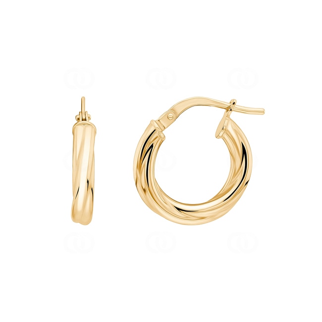 Kreolen 750/18 K Gelbgold verdreht 3mm Ø 10mm - 2517