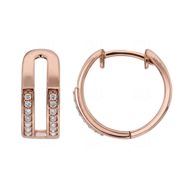 Créoles or rosé 750/18 ct avec diamants 0.14 ct - OR-73816-RG