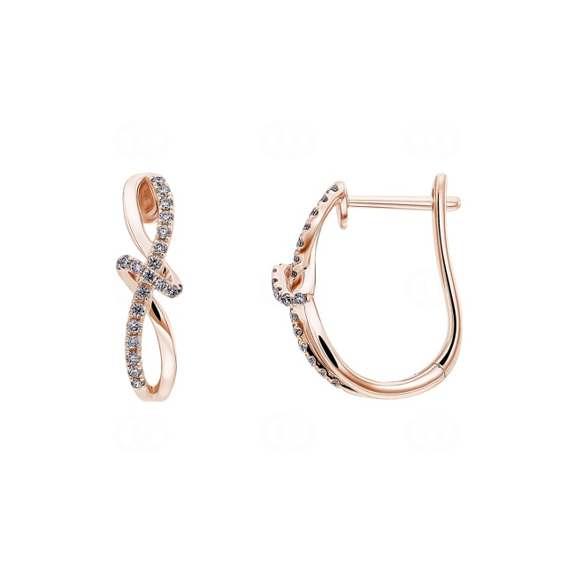 Kreolen 750/18 K Roségold mit Diamanten 0.16 ct H/si - OR-73412-RG