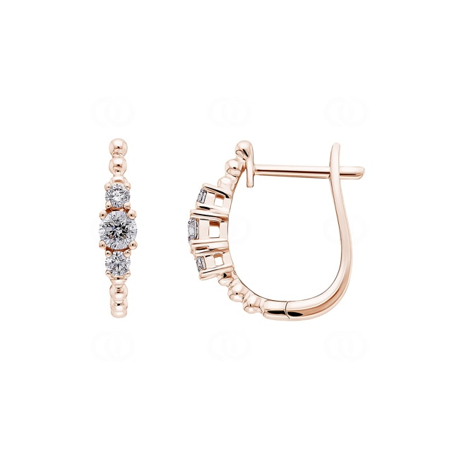 Kreolen 750/18 K Roségold mit Diamanten 0.34 ct H/si - OR-73382-RG