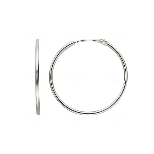 Créoles or gris 750/18 ct 1.2mm Ø 24mm - 3105G