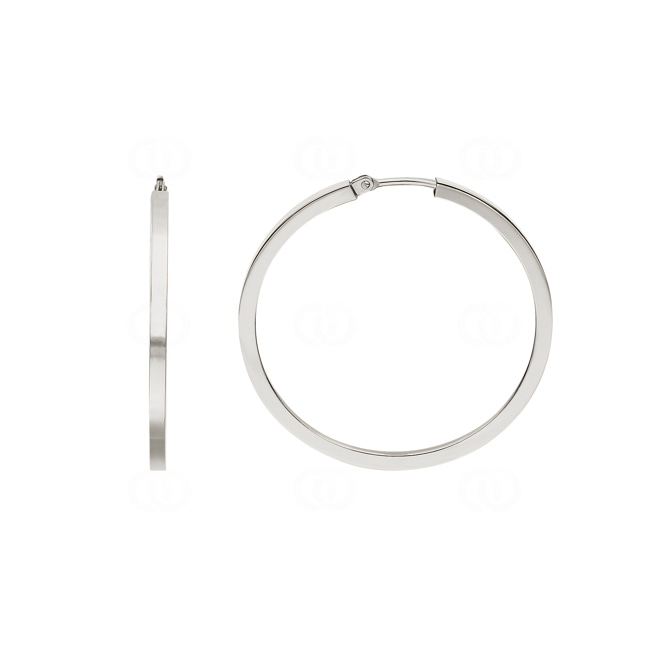 Hoop Earrings 750/18 K White Gold 2 x 2mm Ø 22mm - 2693.5G