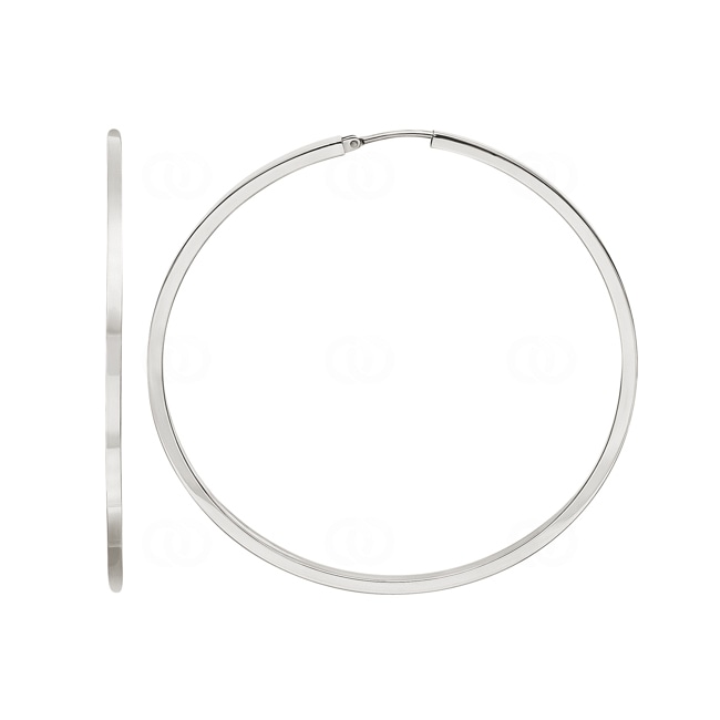 Hoop Earrings 750/18 K White Gold 2 x 2mm Ø 45mm - 2693.1G