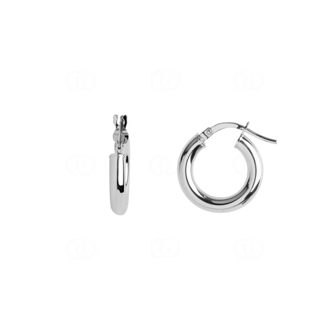 Hoop Earrings 750/18 K White Gold 3mm Ø 10mm - 2500G