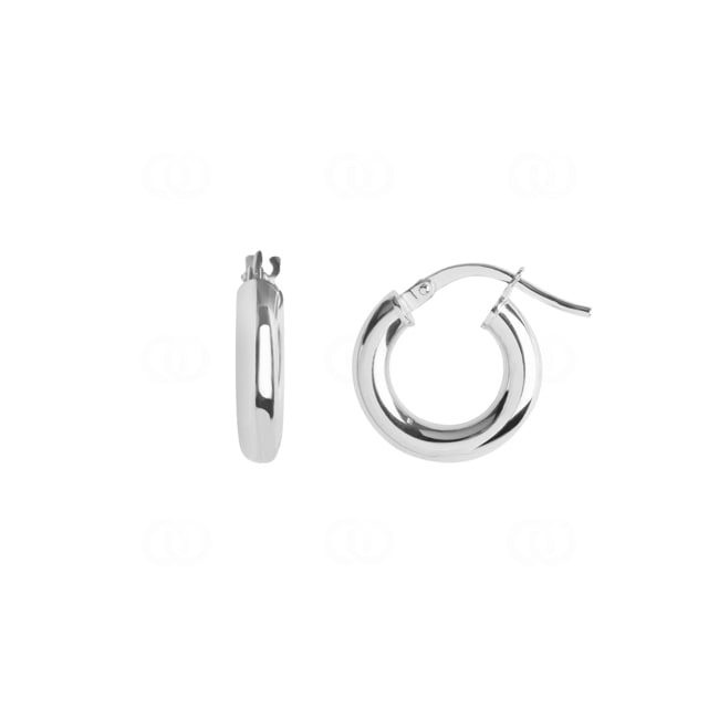 Hoop Earrings 750/18 K White Gold 3mm Ø 8mm - 2534G