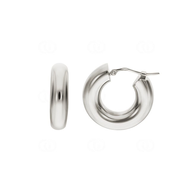 Hoop Earrings 750/18 K White Gold 6.0mm Ø 12mm - 9052.12G