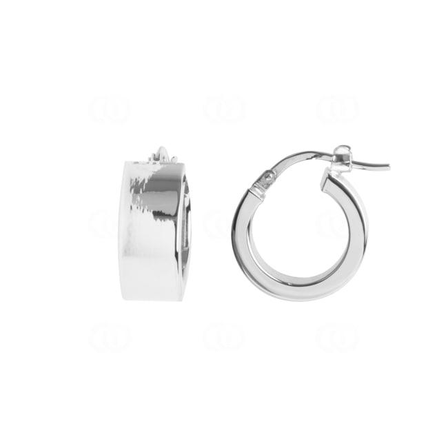 Hoop Earrings 750/18 K White Gold 6 x 2mm Ø 10mm - 2675.3G