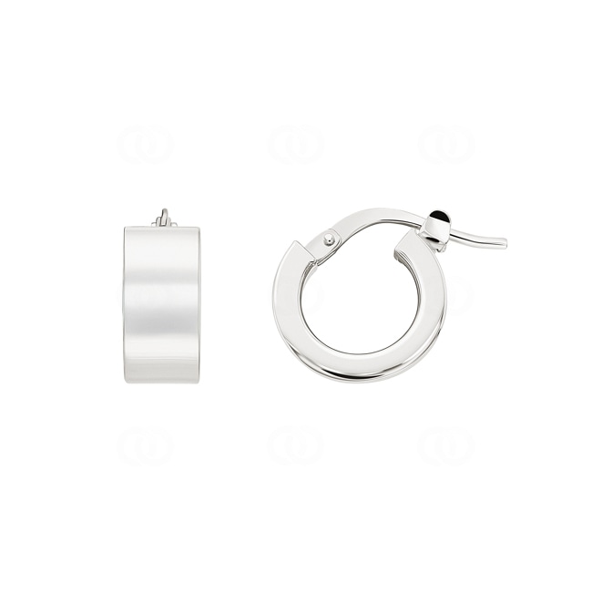 Hoop Earrings 750/18 K White Gold 6 x 2mm Ø 8mm - 2675.2G