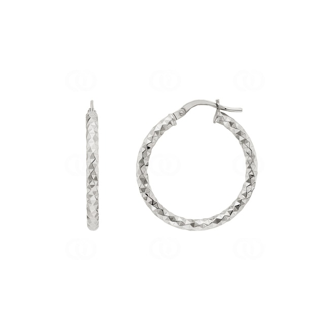 Créoles or gris 750/18 ct fantaisie 2.5mm Ø 30mm - 3630GR