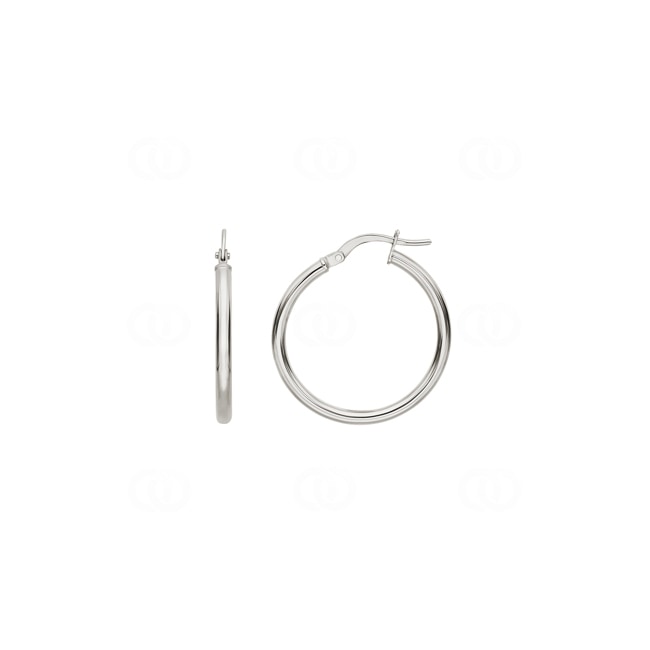 Hoop Earrings 750/18 K White Gold 2mm Ø 10mm - 2535.2G