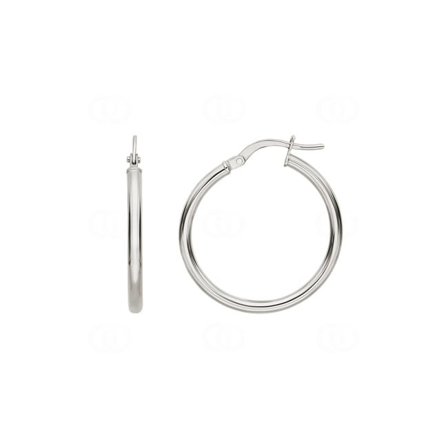 Hoop Earrings 750/18 K White Gold 2mm Ø 20mm - 2535.4G