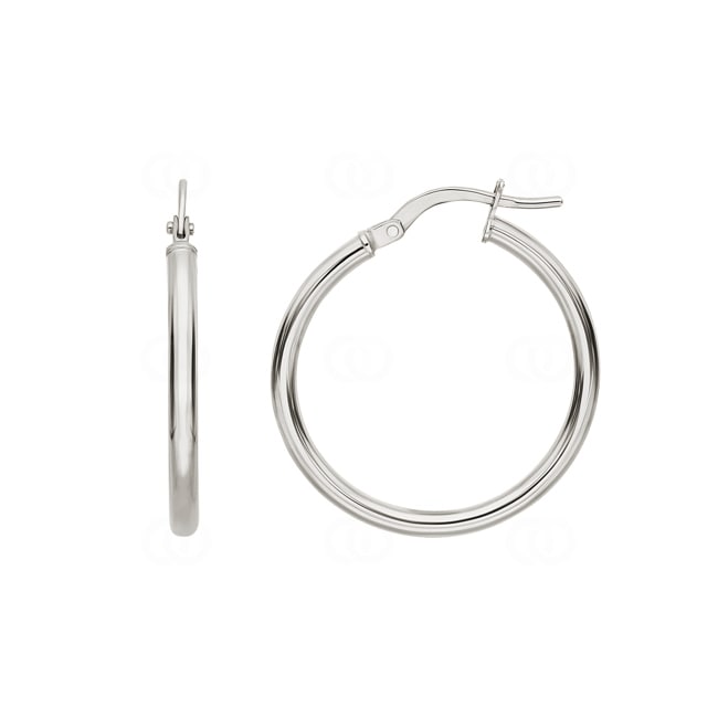 Hoop Earrings 750/18 K White Gold 2mm Ø 25mm - 2535.5G