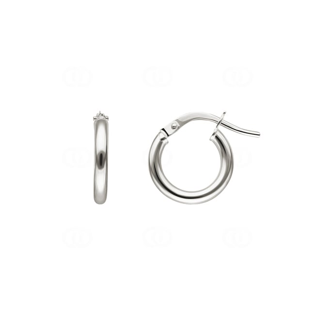 Hoop Earrings 750/18 K White Gold 2mm Ø 8mm - 2535.1G