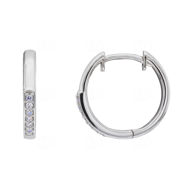 Créoles or gris 750/18 ct avec diamants 0.07 ct - OR-73814-WG