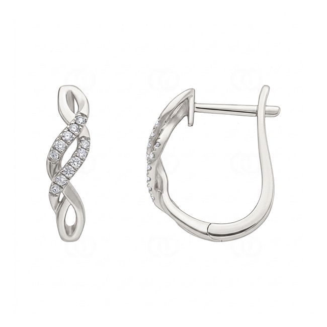 Hoop Earrings 750/18 K White Gold with Diamonds 0.10 ct - OR-73792-WG