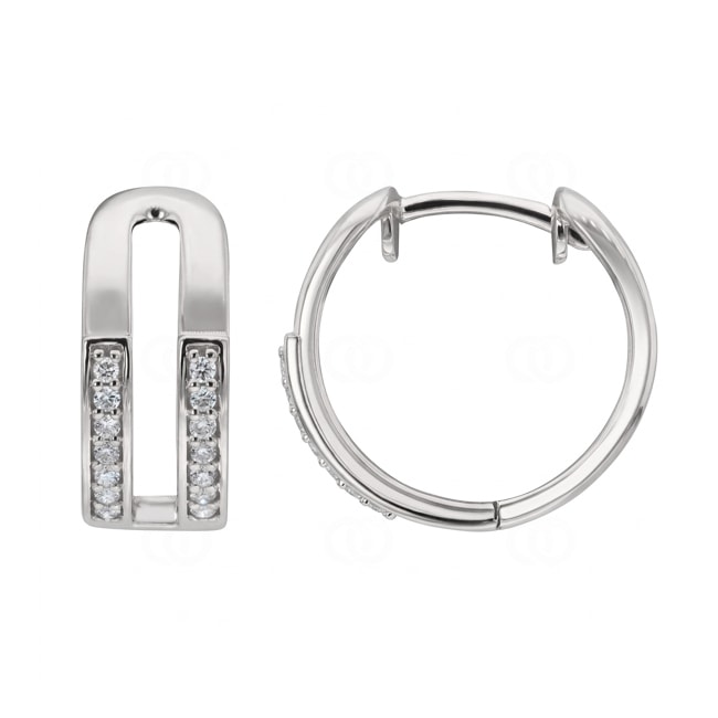 Créoles or gris 750/18 ct avec diamants 0.14 ct - OR-73816-WG