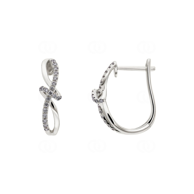 Kreolen 750/18 K Weissgold mit Diamanten 0.16 ct H/si - OR-73412-WG