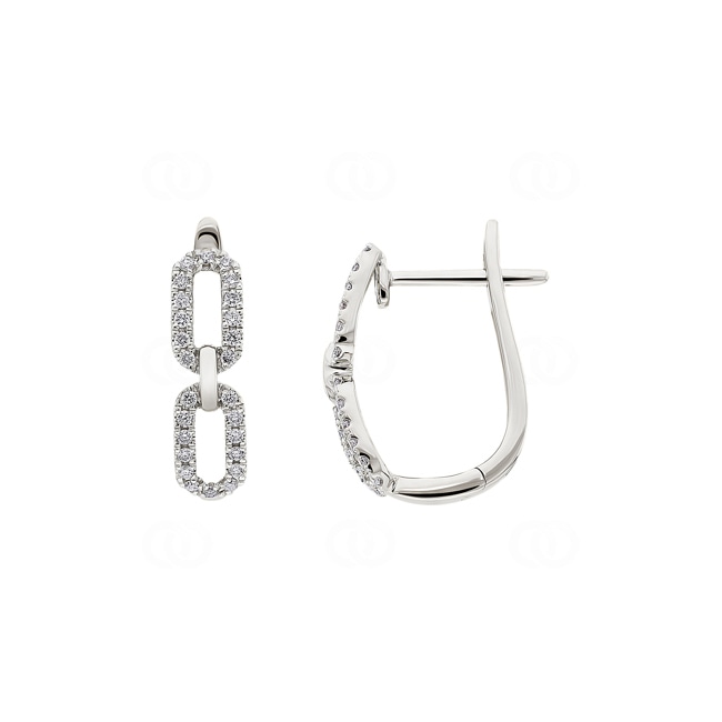 Créoles or gris 750/18 ct avec diamants 0.18 ct H/si - OR-73386-WG