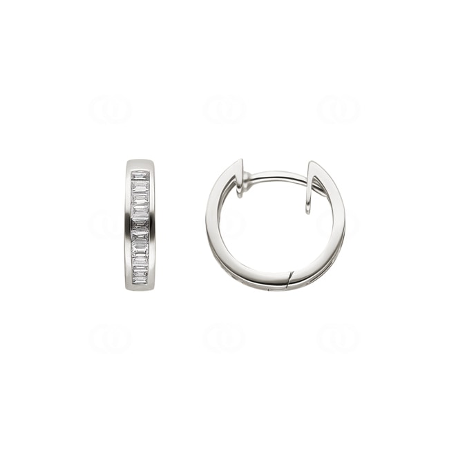 Hoop Earrings 750/18 K White Gold with Diamonds 0.20ct. H/si - 2.2082.21