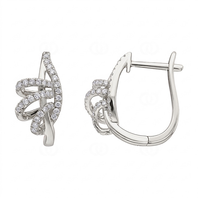 Créoles or gris 750/18 ct avec diamants 0.26 ct - OR-73786-WG