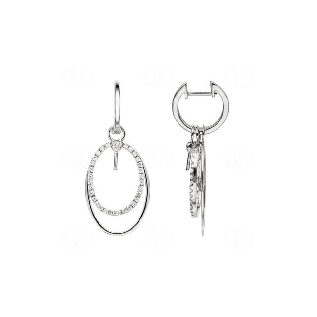 Hoop Earrings 750/18 K White Gold with Diamonds 0.35 ct H/si - OR-34645-WG