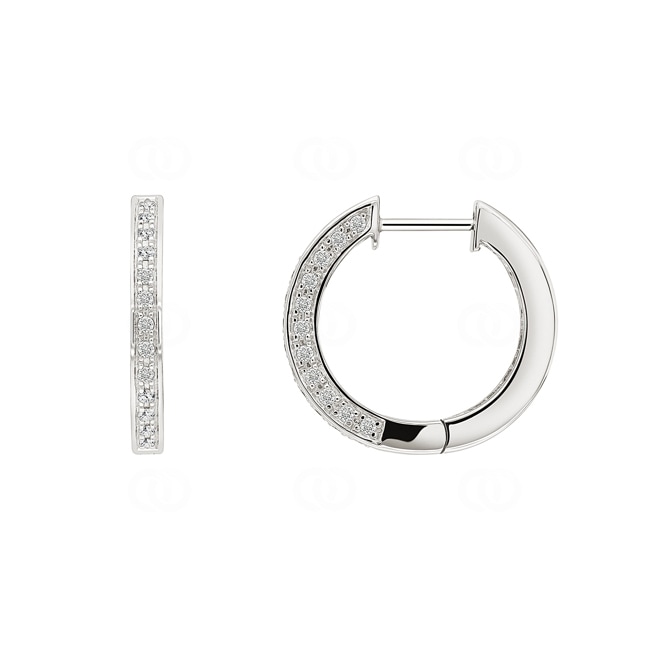 Kreolen 750/18 K Weissgold mit Diamanten 0.55 ct H/si - PE01485/01