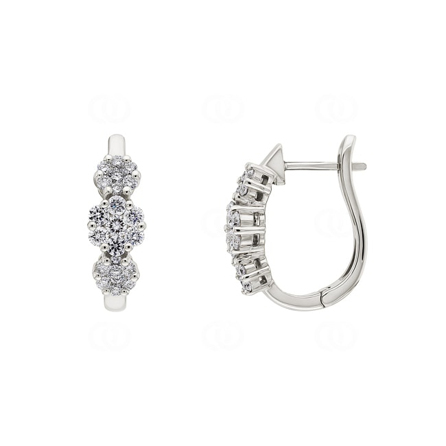 Hoop Earrings 750/18 K White Gold with Diamonds 0.75 ct H/si - OR-097363-WG