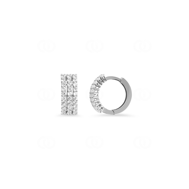 Kreolen 750/18 K Weissgold mit Zirkonia - ER0396-02