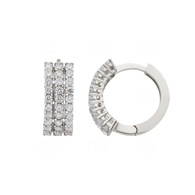 Créoles or gris 750/18 ct avec zircones - OR077W