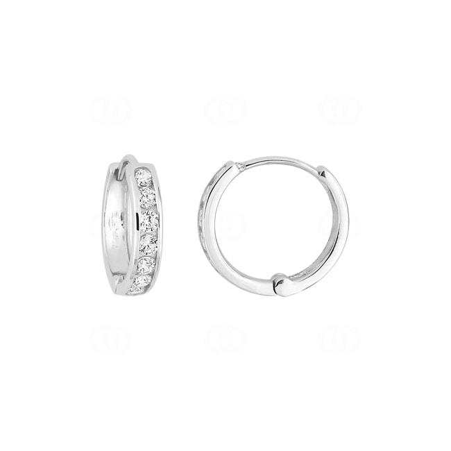 Créoles or gris 750/18 ct avec zircones - 8100.2GZ