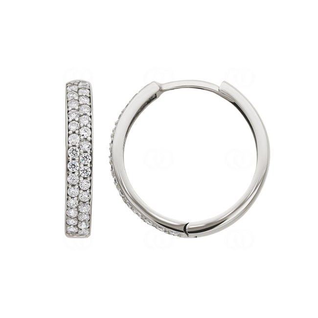 Kreolen 750/18 K Weissgold mit Zirkonia Ø 25mm - TUE25-1601-1/1