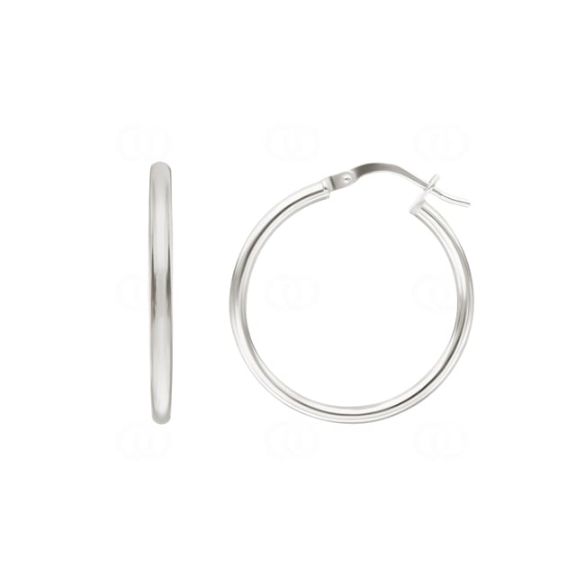 Hoop Earrings 750/18 K White Gold Ø 39mm - 1264.04528/3900