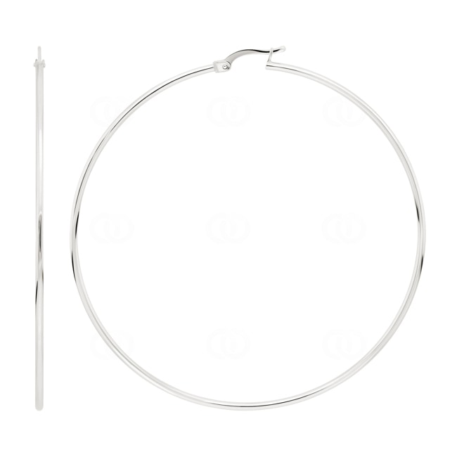 Hoop Earrings 750/18 K White Gold Ø 60mm - OGO2090