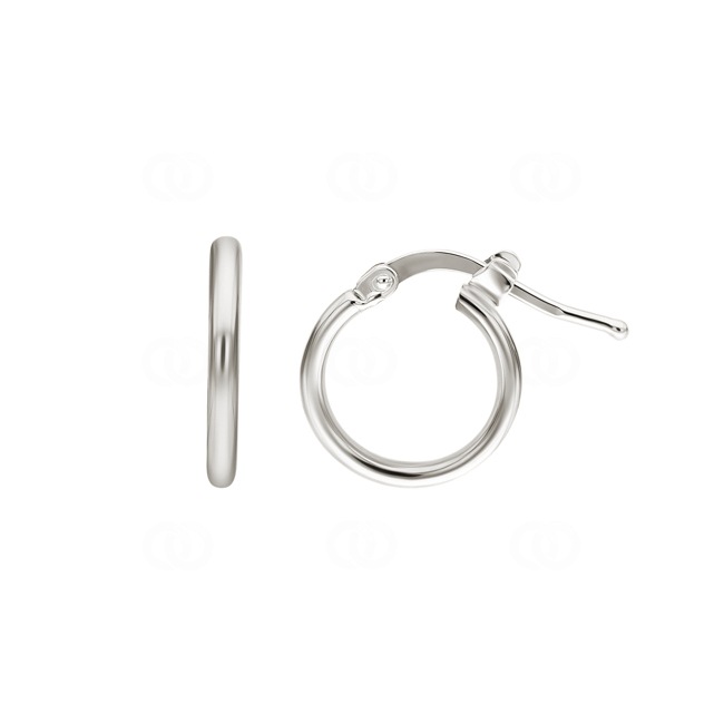 Kreolen 925 Silber massiv rhodiniert 1.6mm Ø 10mm - 305274