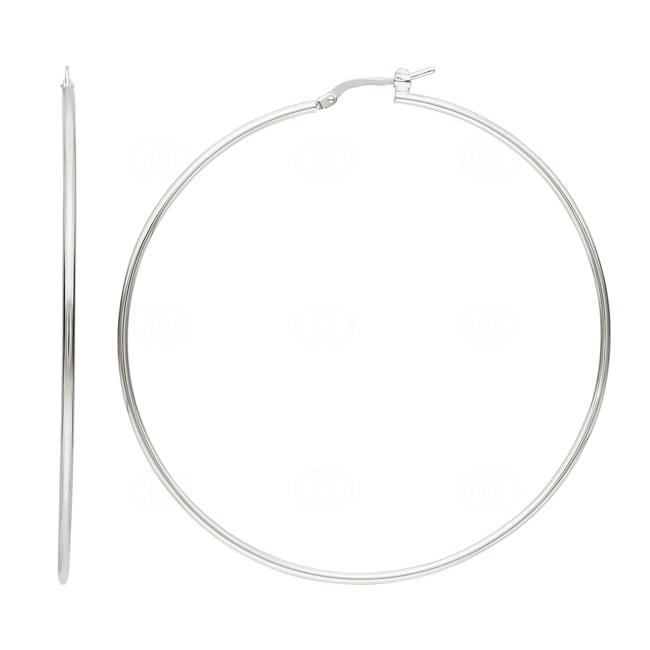 Kreolen 925 Silber massiv rhodiniert 1.6mm Ø 60mm - 335466